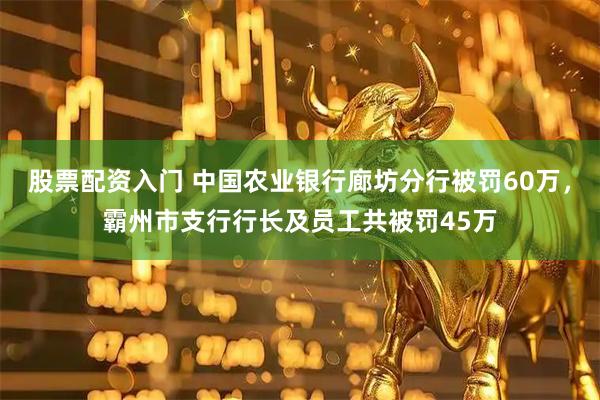 股票配资入门 中国农业银行廊坊分行被罚60万，霸州市支行行长及员工共被罚45万