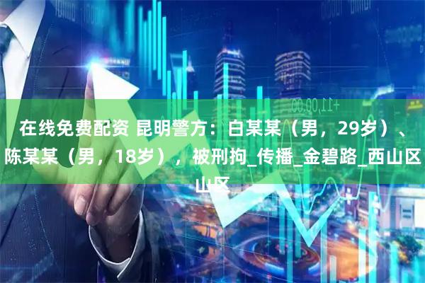 在线免费配资 昆明警方：白某某（男，29岁）、陈某某（男，18岁），被刑拘_传播_金碧路_西山区